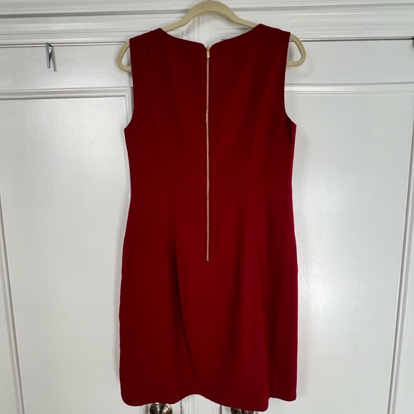 Elie Tahari Red Wool Sheath Dress - Picture 2 of 4